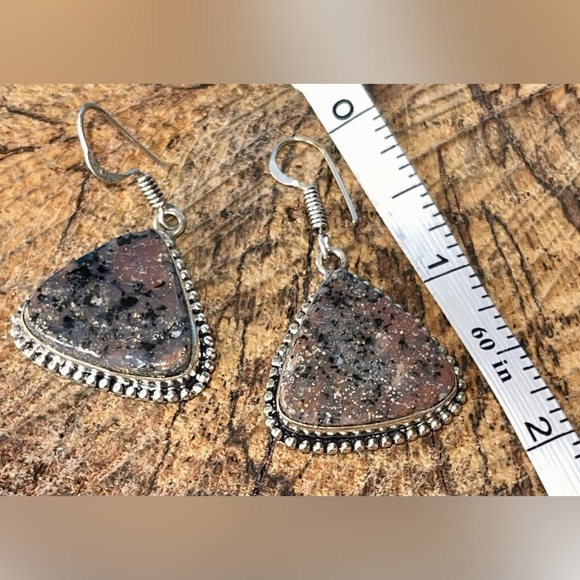 Honey Dendritic Agate Earrings 1 7/8” - Picture 7 of 8